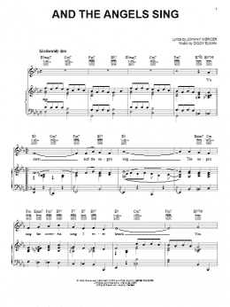 page one of And The Angels Sing (Piano, Vocal & Guitar Chords (Right-Hand Melody))