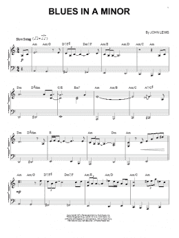 page one of Blues In A Minor (Piano Solo)