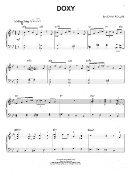 page one of Doxy (Piano Solo)