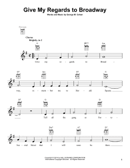 page one of Give My Regards To Broadway (Ukulele)