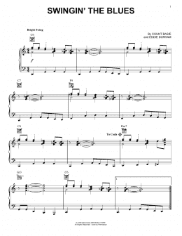 page one of Swingin' The Blues (Piano, Vocal & Guitar Chords (Right-Hand Melody))