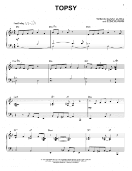 page one of Topsy (Piano, Vocal & Guitar Chords (Right-Hand Melody))