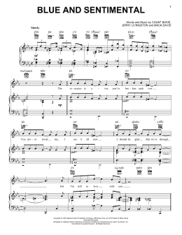 page one of Blue And Sentimental (Piano, Vocal & Guitar Chords (Right-Hand Melody))