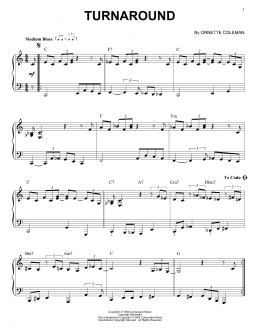 page one of Turnaround (Piano Solo)