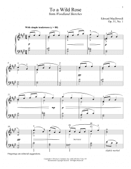 page one of To A Wild Rose (arr. Richard Walters) (Piano Solo)