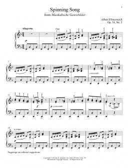 page one of Spinning Song (ed. Richard Walters) (Piano Solo)
