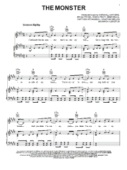 page one of The Monster (Piano, Vocal & Guitar Chords (Right-Hand Melody))
