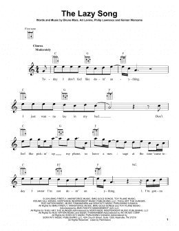 page one of The Lazy Song (Ukulele)