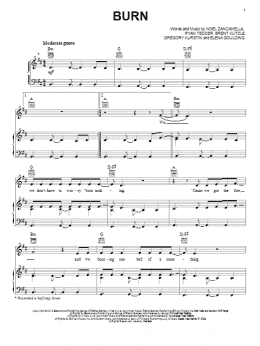 page one of Burn (Piano, Vocal & Guitar Chords (Right-Hand Melody))
