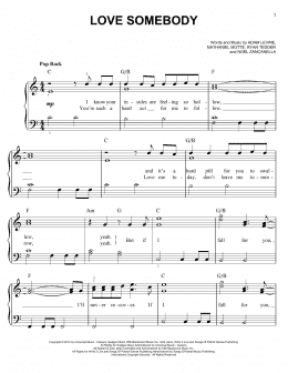 page one of Love Somebody (Easy Piano)