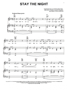 page one of Stay The Night (Piano, Vocal & Guitar Chords (Right-Hand Melody))