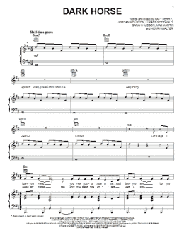 page one of Dark Horse (Piano, Vocal & Guitar Chords (Right-Hand Melody))