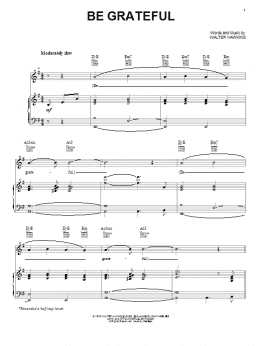 page one of Be Grateful (from Black Nativity) (Piano, Vocal & Guitar Chords (Right-Hand Melody))