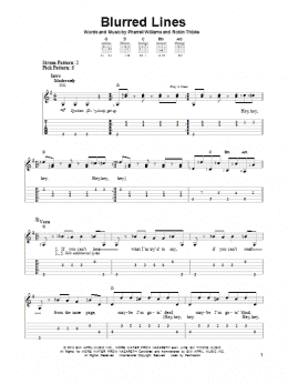page one of Blurred Lines (Easy Guitar Tab)