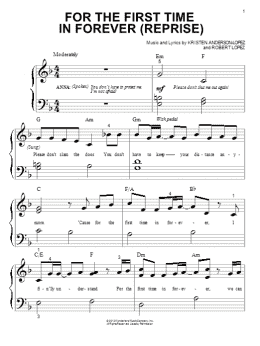 page one of For The First Time In Forever (Reprise) (from Frozen) (Big Note Piano)