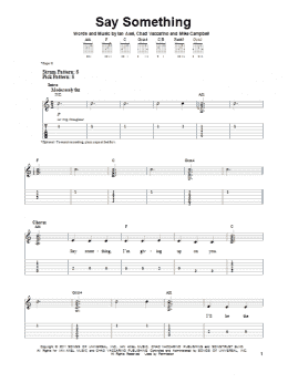 page one of Say Something (Easy Guitar Tab)