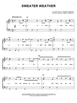 Sweater Weather - The Neighbourhood Sheet music for Piano (Solo