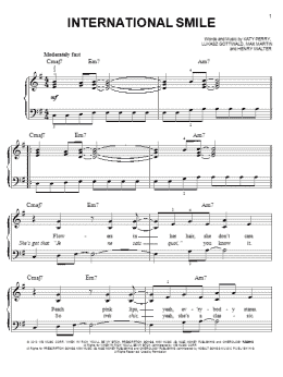page one of International Smile (Easy Piano)