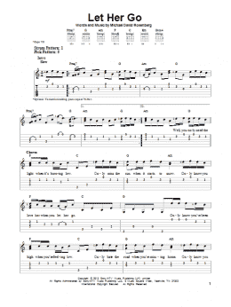 page one of Let Her Go (Easy Guitar Tab)
