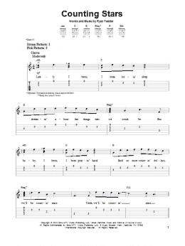 page one of Counting Stars (Easy Guitar Tab)