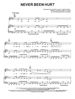 page one of Never Been Hurt (Piano, Vocal & Guitar Chords (Right-Hand Melody))