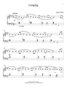 page one of Longing (Educational Piano)
