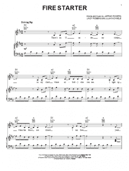 page one of Fire Starter (Piano, Vocal & Guitar Chords (Right-Hand Melody))