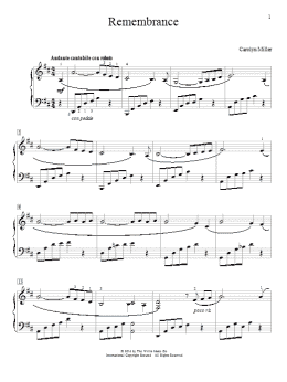 page one of Remembrance (Educational Piano)