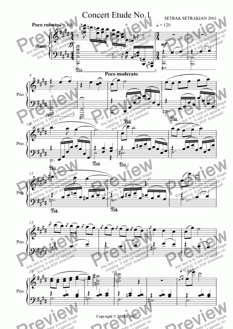 page one of Concert Etude No.1
