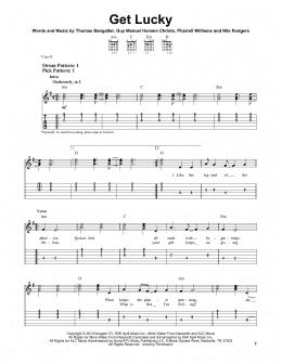page one of Get Lucky (Easy Guitar Tab)