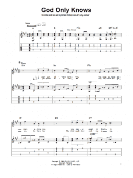 page one of God Only Knows (Solo Guitar)