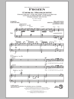 page one of Frozen (Choral Highlights) (2-Part Choir)