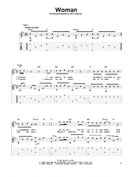 page one of Woman (Solo Guitar)