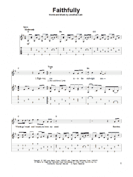 page one of Faithfully (Solo Guitar)