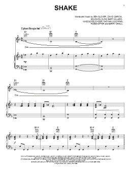 page one of Shake (Piano, Vocal & Guitar Chords (Right-Hand Melody))