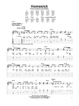 page one of Homesick (Easy Guitar Tab)