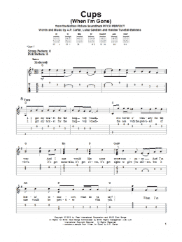 page one of Cups (When I'm Gone) (Easy Guitar Tab)
