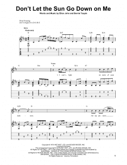 page one of Don't Let The Sun Go Down On Me (Solo Guitar)