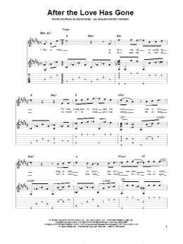 page one of After The Love Has Gone (Solo Guitar)
