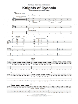 page one of Knights Of Cydonia (Bass Guitar Tab)