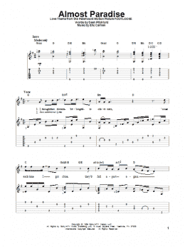 page one of Almost Paradise (Solo Guitar Tab)