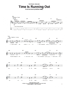 page one of Time Is Running Out (Bass Guitar Tab)