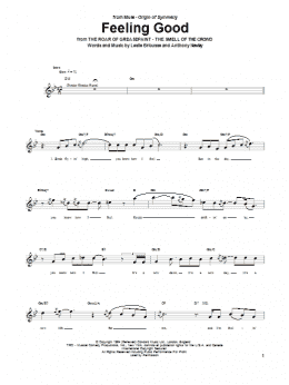 page one of Feeling Good (Bass Guitar Tab)