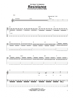 page one of Resistance (Bass Guitar Tab)