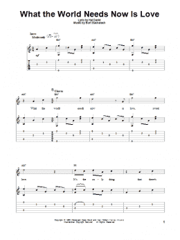 page one of What The World Needs Now Is Love (Solo Guitar Tab)
