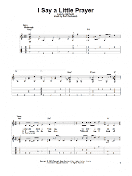 page one of I Say A Little Prayer (Solo Guitar)