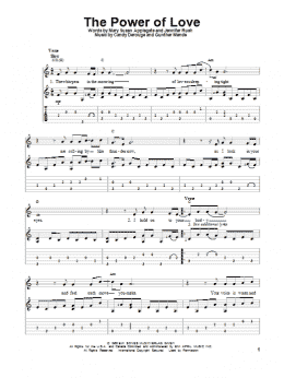page one of The Power Of Love (Solo Guitar)