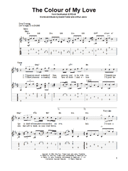page one of The Colour Of My Love (Solo Guitar Tab)