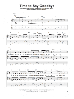 page one of Time To Say Goodbye (Solo Guitar)