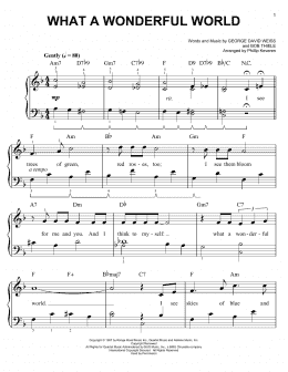 page one of What A Wonderful World (arr. Phillip Keveren) (Easy Piano)